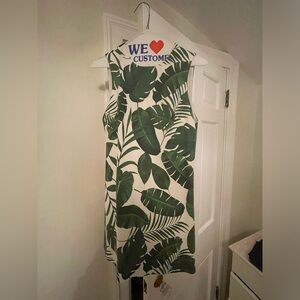Alice and Olivia Palm leaf mini shift dress